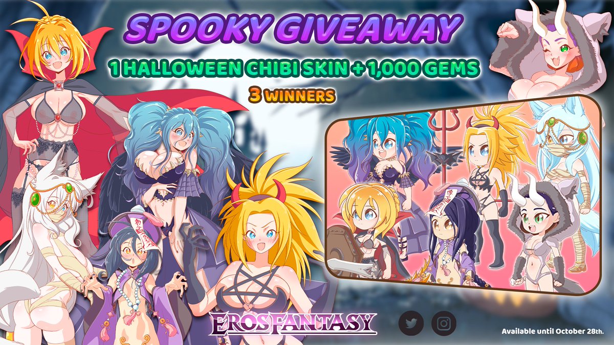 eros_fantasy's tweet photo. 👻🦇SPOOKY GIVEAWAY! 🎃🧡

👆Follow this account!
❤️ Like this post!
✍️ Leave in the comments what Halloween skin you would like to have!
🔁 Retweet!

You can participate on Instagram too!😊

➡️ https://t.co/CsZhfQ6eey

Good luck to everyone! 😍 https://t.co/DQLagGqPhZ