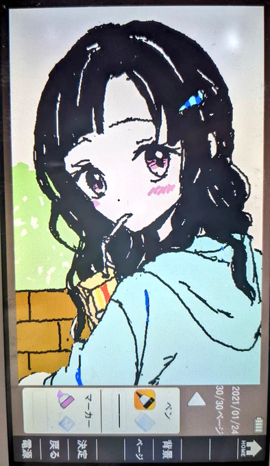 高校の頃電子辞書で描いてた絵〜✨ 