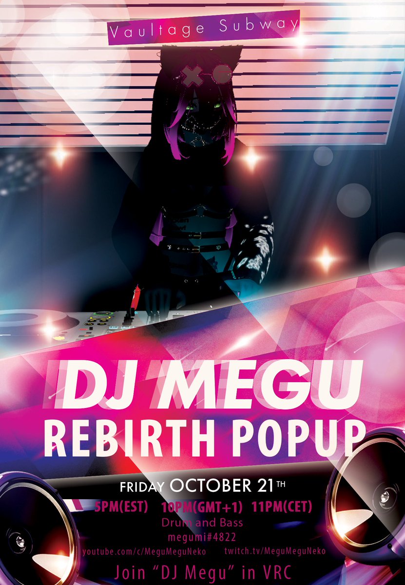 DJ__Megumi's tweet photo. Setting up my own popup tonight. Want to redo my Tuesday set as personally was very disappointed with it knowing can definitely do better. Gotta perfect the VR DJ usage, not get too distracted! Welcome to join 💗
Join "DJ Megu" in VRC
#envtuber #Vtuber #DJMegu #VRDJ #VirtualDJ https://t.co/YD1IGaZU3v