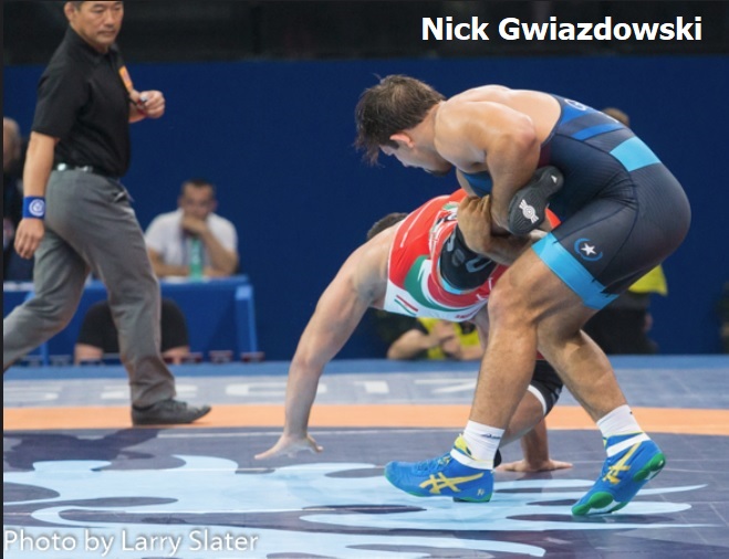 On October 21, 2018, @USAWrestling's @magicman_psu wins gold and @alliseeisgold, @Joe_colon61kg and @NGWIZZZ win bronze at World Championships David was national winner of our Dave Schultz High School Excellence Award and Nick was New York winner