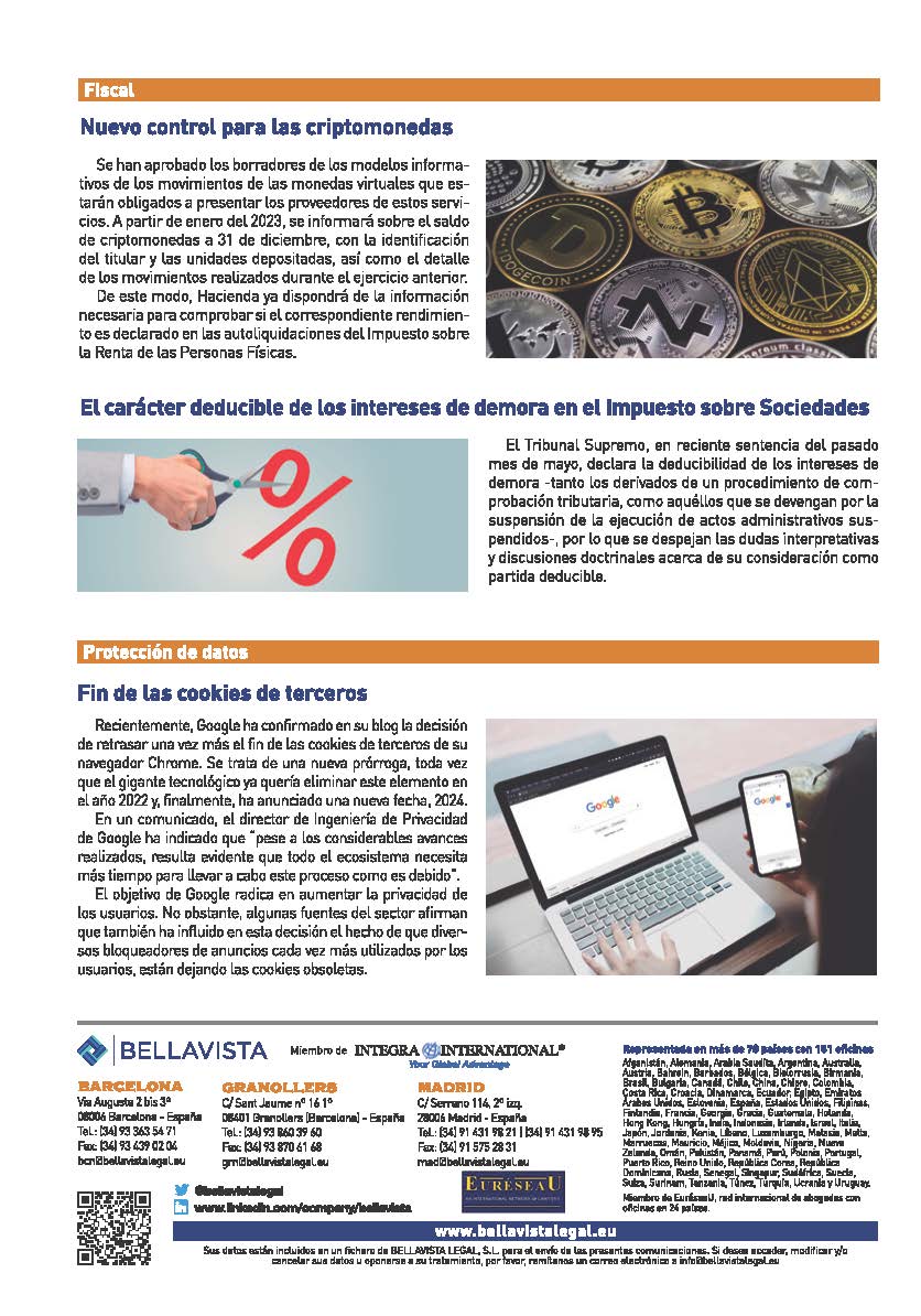 Nueva BELLAVISTANEWS y nueva sede en Barcelona de <a href="/bellavistalegal/">BELLAVISTA</a>!
Ahora estamos en Via Augusta 2 bis, 3ª planta!