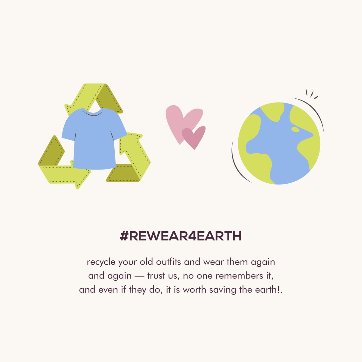Be conscious about your consumption and aware of how it affects your home 🌏 // #ReWear4Earth 🌏
.
.
.
.
#nofastfashion #responsiblefashion #sustainableliving #sustainablelife