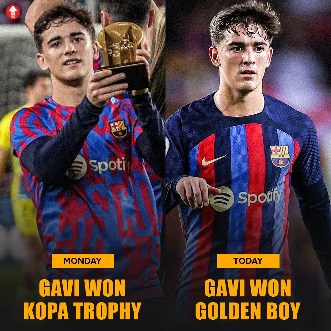 Monday: Won Kopa trophy Today: Won Golden Boy Gavi is the best young player in 2022..🇪🇸👏