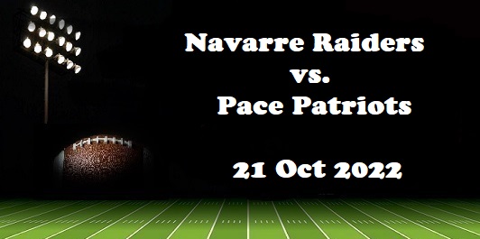 IrishBill63's tweet photo. ***GAME DAY***

Who: Pace Patriots (5-2, 1-1) vs. Navarre Raiders (6-1, 2-0)
What: Class 4S, District 1 Match-Up
Where:  Bennett C. Russell Stadium
When: Tonight, 7:30 Kick-Off

Live on Irish Bill's Sports Live on YouTube or via https://t.co/evBaXQRPKk. https://t.co/fiA8FOExXc