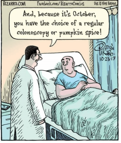 AustinGastro's tweet photo. We may not be able to offer pumpkin spice colonoscopies, but we can make you laugh! ๐ ๐ Share this with a friend who hasn't had their screening yet, and let's #KeepAustinScreened! https://t.co/1mAWbIOh9Y
