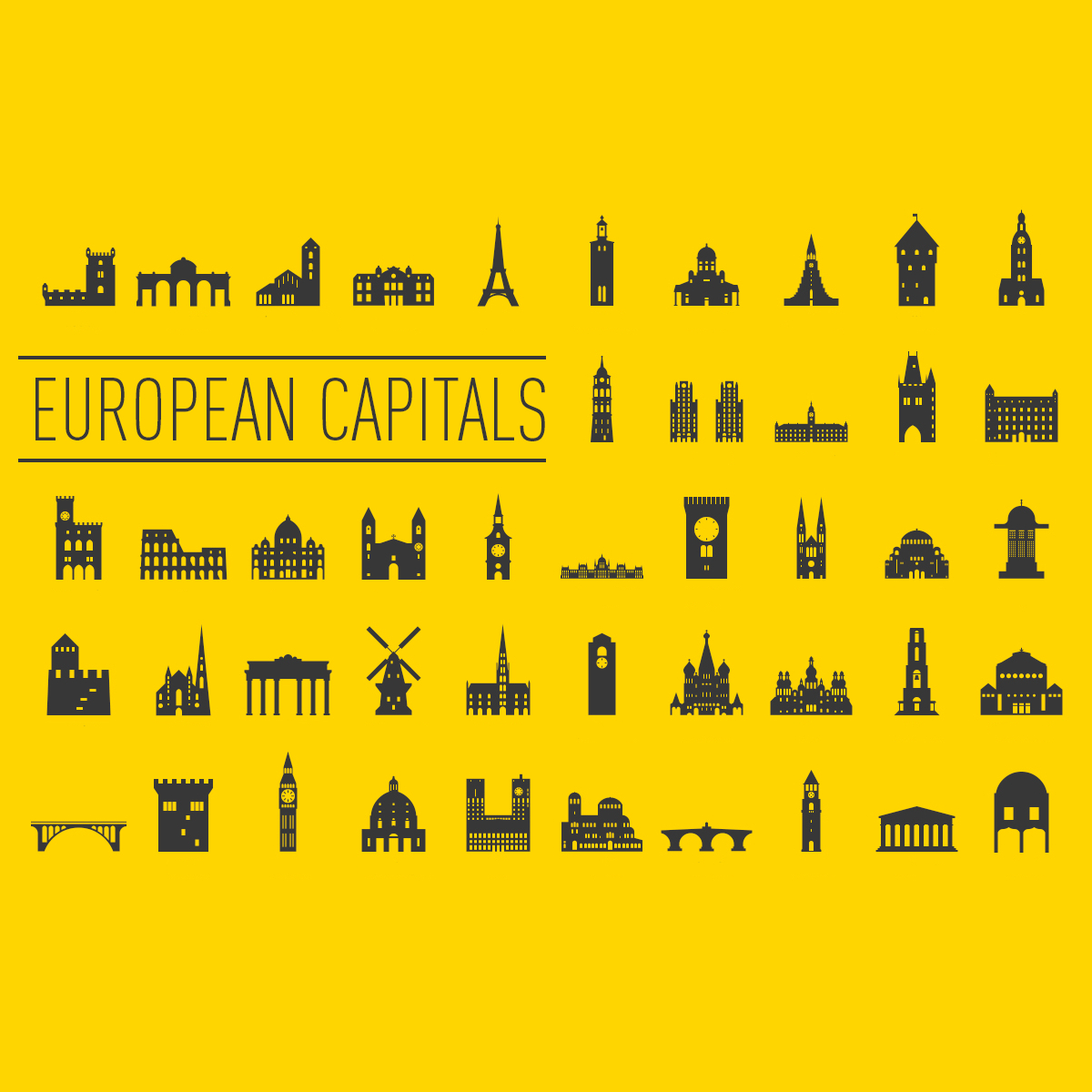 PeoplePerHour's tweet photo. How many European capital cities can you name from these iconic landmarks?

Artwork by Jozsef Balazs-Hegedus: https://t.co/jv9693bAeR

#PeopleOfPeoplePerHour #technicalillustrator #illustrator https://t.co/ZRtYNuHrI7