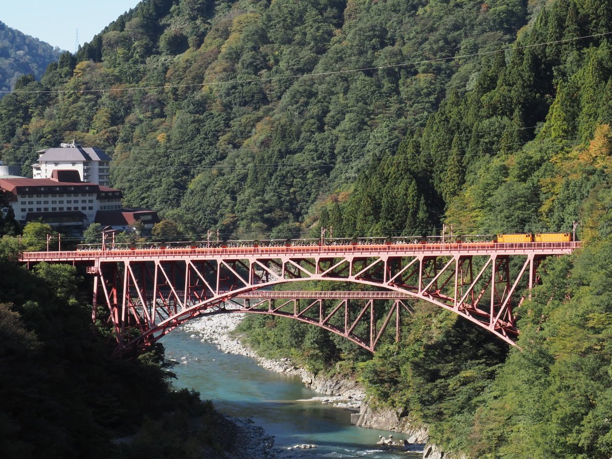 kobayac77m_007's tweet photo. 10月20日(木)の午後と10月21日(金)の朝、黒部峡谷鉄道で撮影。紅葉はまだ。20日の14時半頃から猿が冬季歩道の上をぞろぞろ、小さな猿も歩いたり親に乗ったり。21日朝のED回送:臨時5レ,ED9, 3T (第3トンネル) 前, 7:36。宇奈月から欅平へ。EDS13ではなく残念。 #黒部峡谷鉄道 #ED9 #ED回送 https://t.co/isDZ7tDvSh