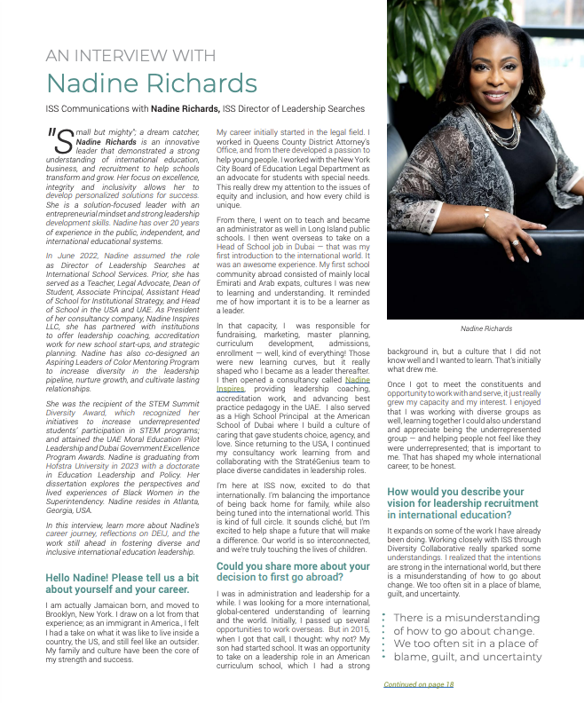 JoelJrLLABAN's tweet photo. Check out the new ISS Newslink in your mailbox where it has articles written by @identityshaper @teachwatts @DuffyLiz @kimberleydaly and many more; an interview with @naywheels, and an article on Learning to Action | @ISSCommunity #ISSEduLearn #ISSDEIJ #ISSEduRecruit #ISSOptimize https://t.co/1v9MkvJldS