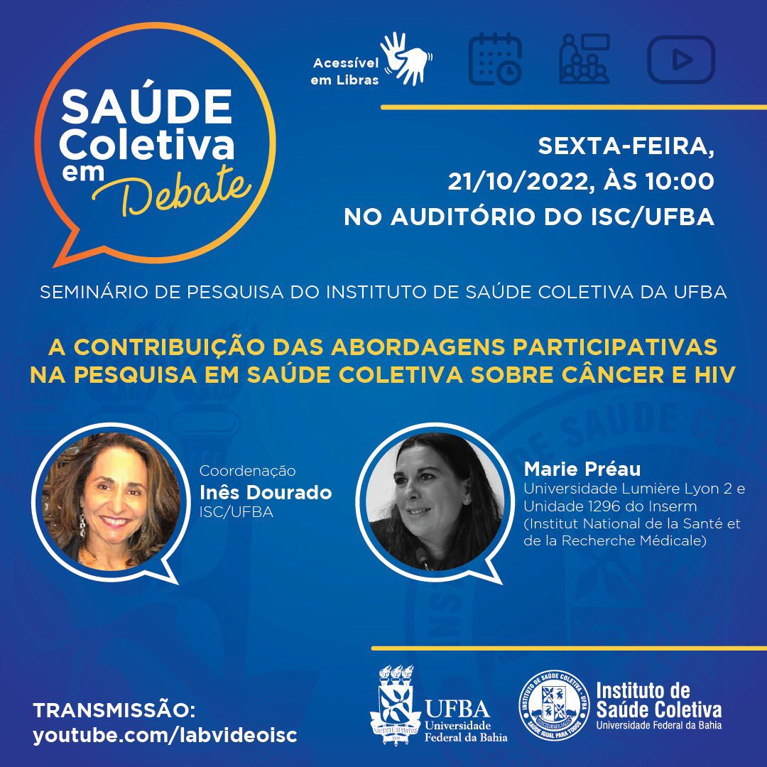 PoPS_U1296's tweet photo. ✨Aujourd’hui, @MariePreau intervient à @isc_ufba @ufba pour parler de recherche participative dans le champ du #cancer et #HIV lors d’un séminaire coordonné par Inês Dourado ! 
@ufbaempauta https://t.co/DysBYOEKni