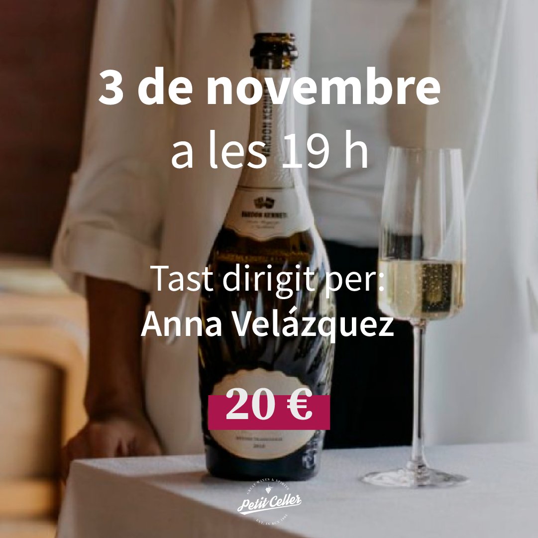 petitceller's tweet photo. 🍇 Dijous vinent aprofundirem en l’univers Vardon Kennett a través d’un #tast vertical de tres #anyades del Cuvée Esplendor, de la mà de l'enòloga Anna Velázquez! ✨
🍷 03/11 | 19:00h
🍷 20€
Apunta't-hi ara! 😍 https://t.co/B2Y4jB7Xco https://t.co/NDrcomHVUp