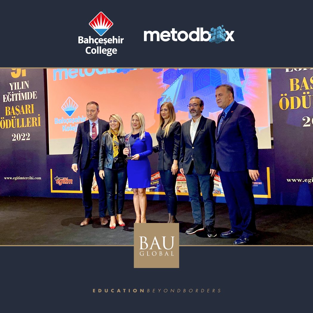 We congratulate Bahçeşehir College for winning the Online Education Platform of the Year Award with Metodbox at the 9th Annual Success in Education Awards organized by Artı Eğitim Magazine. @bahcesehir_k12