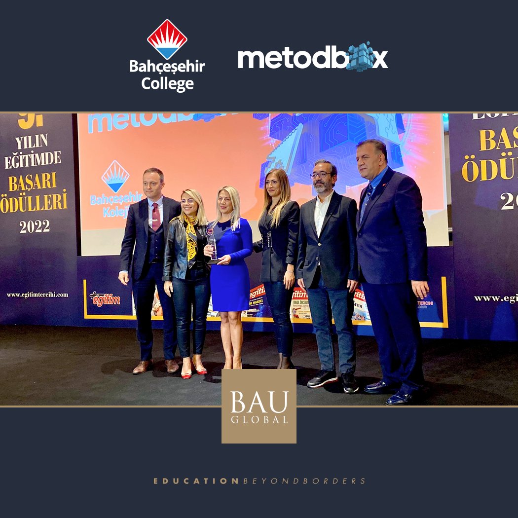 We congratulate Bahçeşehir College for winning the Online Education Platform of the Year Award with Metodbox at the 9th Annual Success in Education Awards organized by Artı Eğitim Magazine. <a href="/bahcesehir_k12/">Bahçeşehir Koleji</a>
