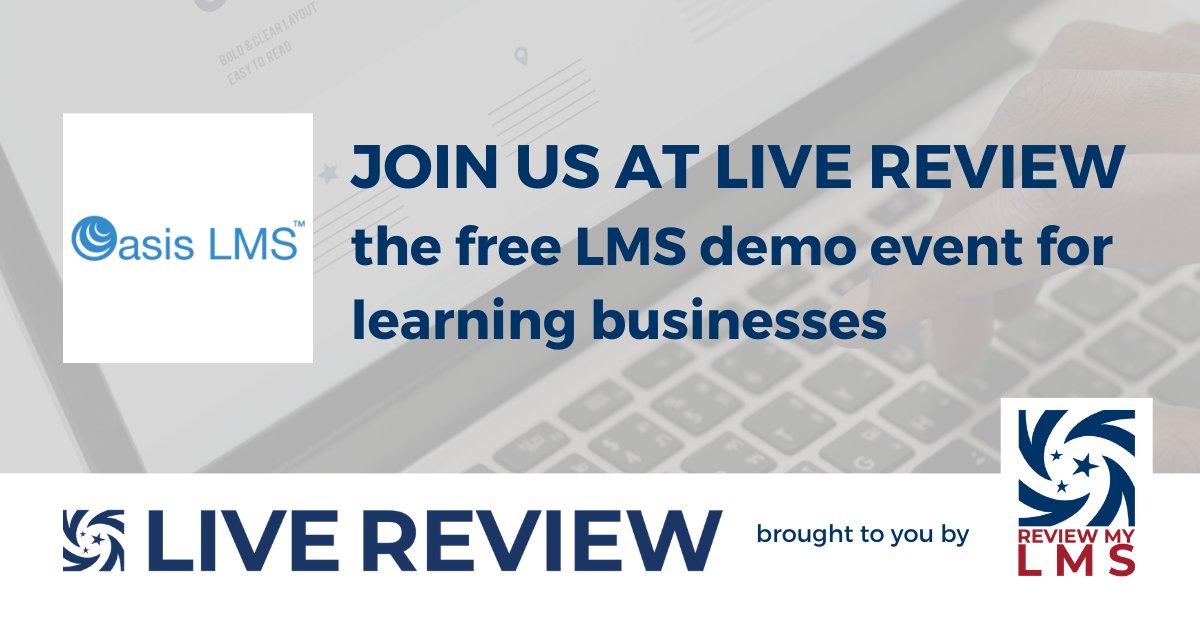 Join us and <a href="/OasisLMS/">Oasis LMS</a> next week at Live Review 2022! This is a free #LMS demo event focused specifically on platforms that are a good fit for organizations that sell adult education. Get the details and sign up here: bit.ly/3EVjv85
#learningmanagementsystem