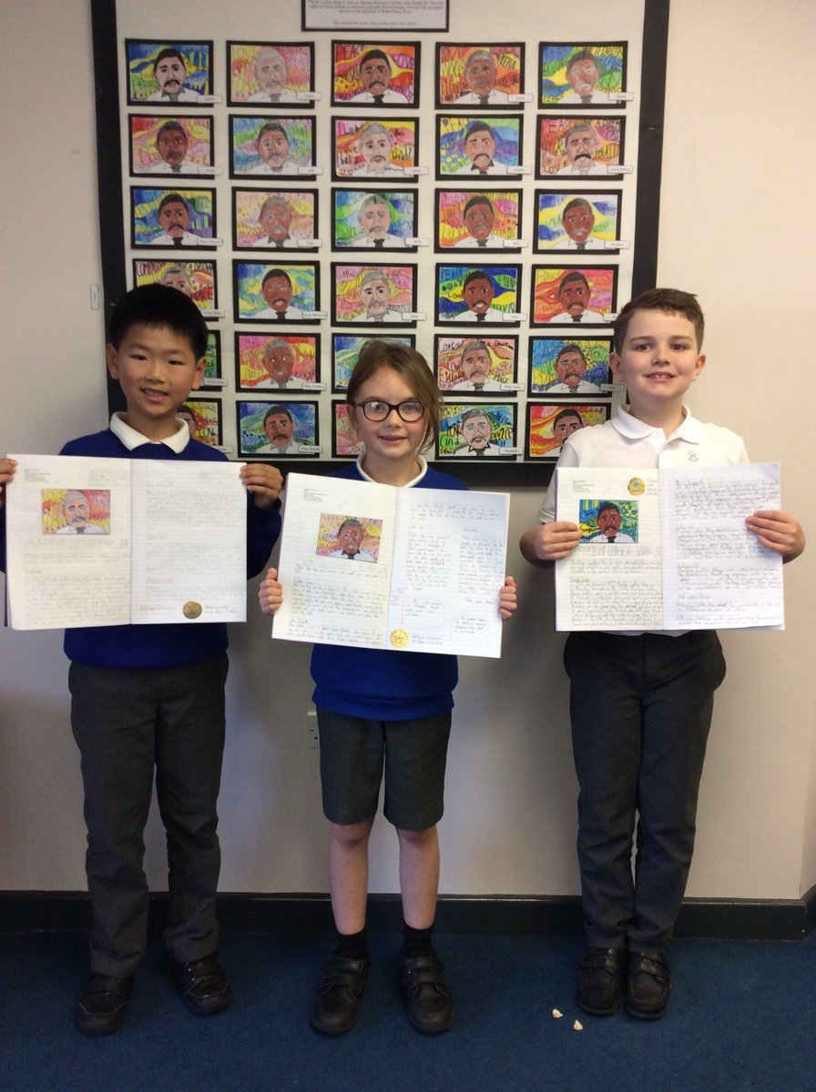 StMarysRCFW's tweet photo. Year 4 have been learning all about the life and achievements of Martin Luther King.  They created art work and wrote information texts detailing his life. #BlackHistoryMonth https://t.co/gp6Nc96O7Q