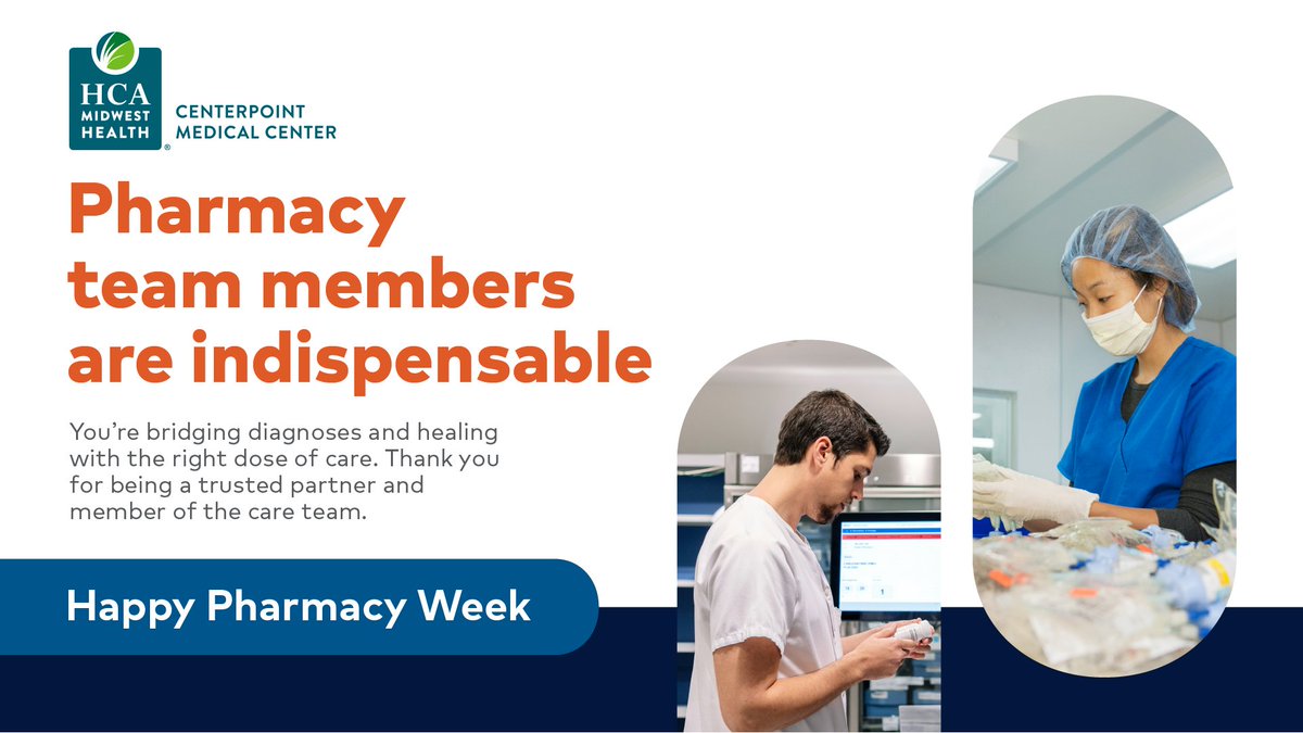 Centerpoint is celebrating our pharmacy staff who work hard to ensure that our patients achieve optimal outcomes from their medications. Join us in acknowledging the invaluable contributions that pharmacists, pharmacy technicians and other pharmacy colleagues make to patient care