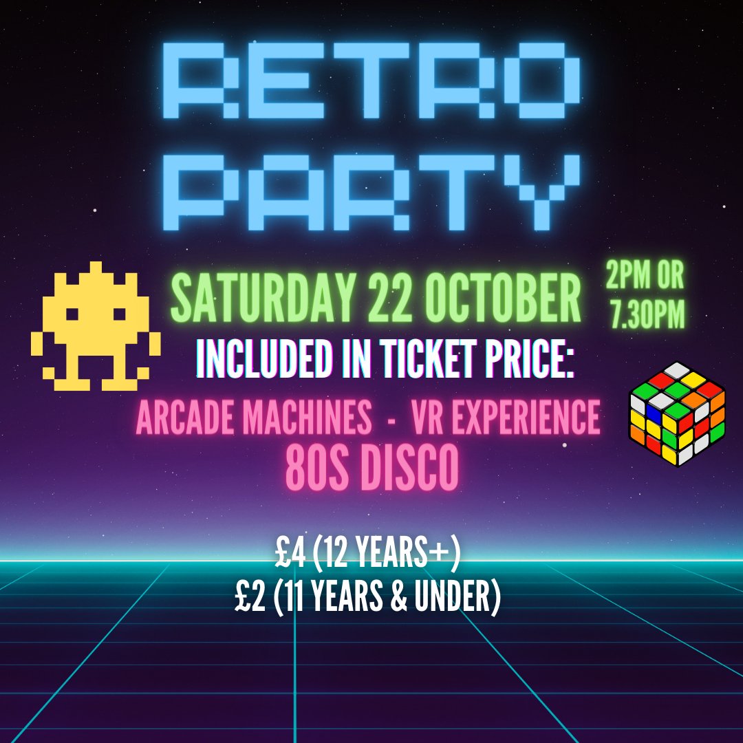 WythallPark's tweet photo. 👾RETRO ARCADE GAMES &amp; 80s DISCO👾Sat 22nd Oct 2pm or 7.30pm sessions
🎟️£4 (£2 11 years and under)
Buy your tickets now on Eventbrite to guarantee entry (booking fee applies)
🌳All proceeds support your local Park 🌳
https://t.co/ROHDgZ7bca😀 https://t.co/cBbJCkaB6l