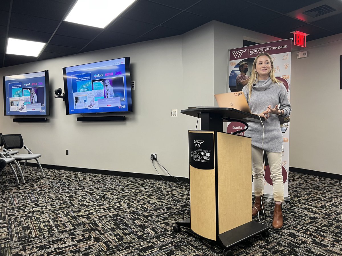 It was so great to be back in Blacksburg on Wednesday to speak at my alma matter, Virginia Tech about my journey with <a href="/jeli_io/">Jeli.io</a> and beyond. Big thanks to the <a href="/ApexCenterVT/">Apex Center</a> for making it happen. Go Hokies!