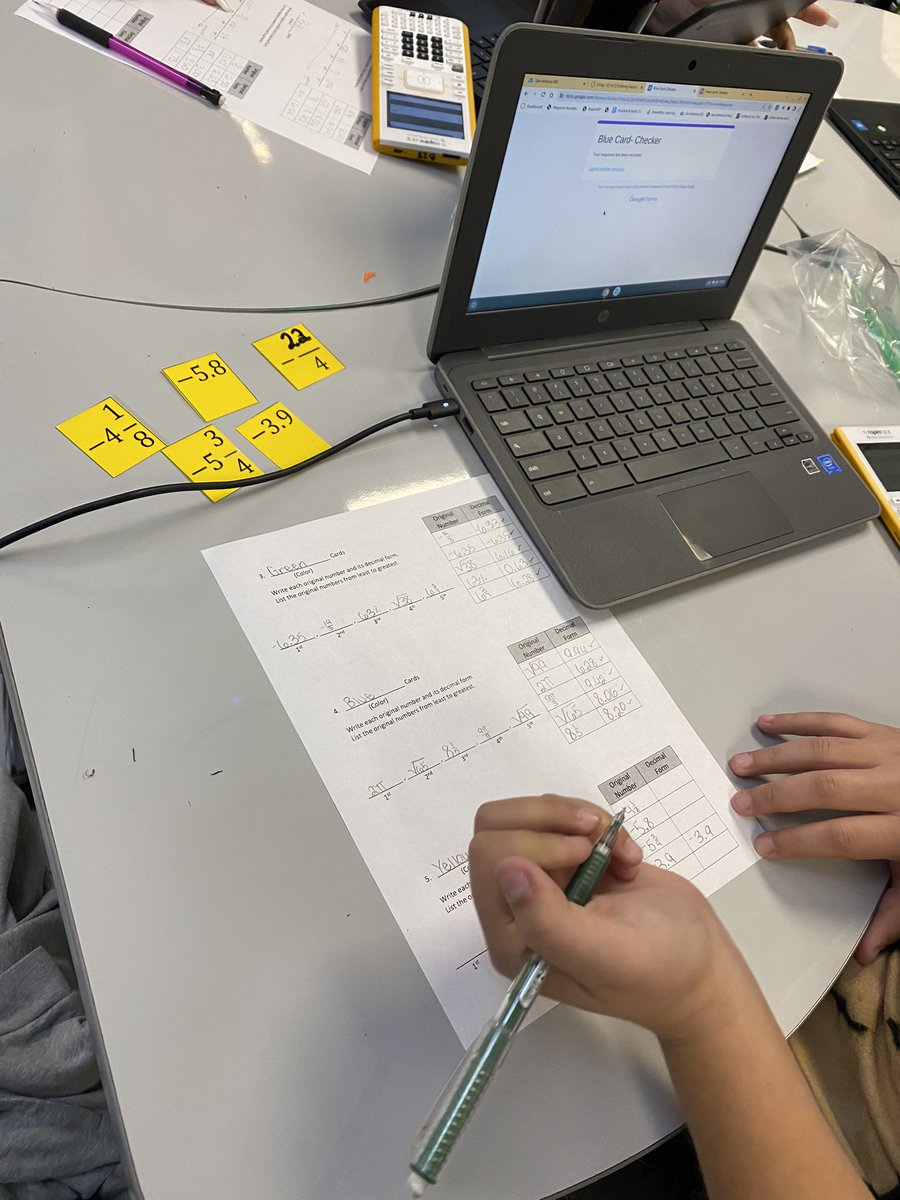 ASTuckerKing's tweet photo. Ordering Numbers Card Sort with a Google Quiz Checker! @ALA_SAISD #8thgrademath #immediatefeedback #fractionsarefriendsnotfood https://t.co/0PjW9Zw0Hj