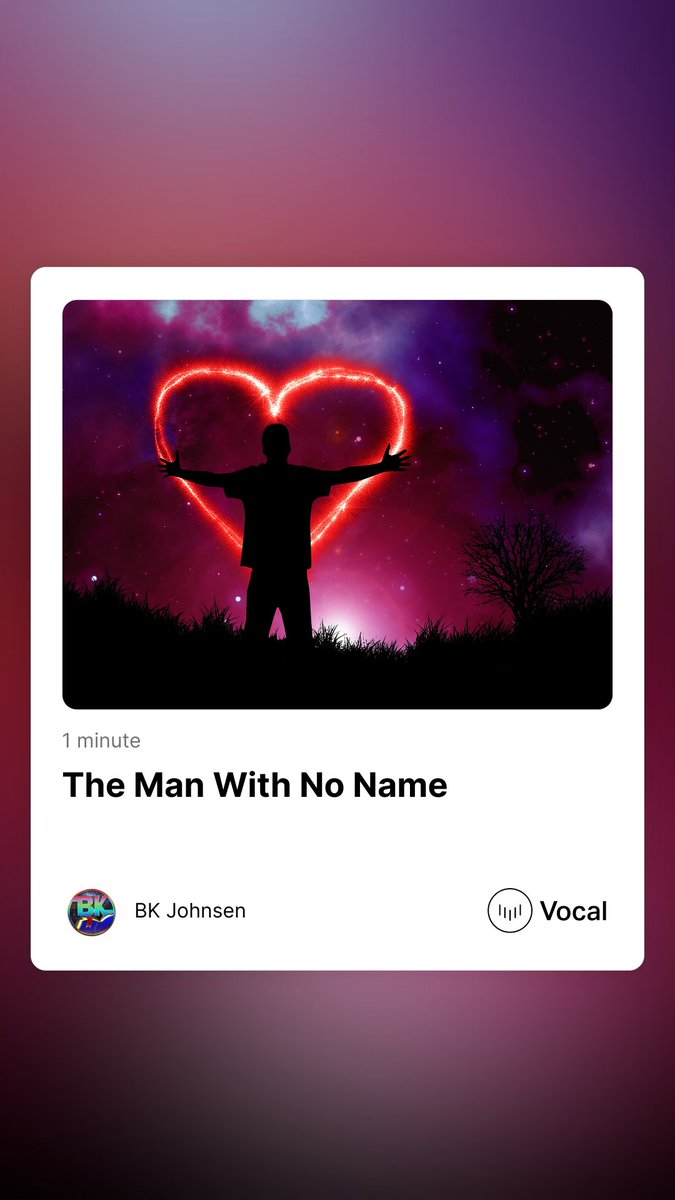 BkJohnsen's tweet photo. The Man With No Name
https://t.co/tiUzc8ejuX

#beforeyoufall #bkjohnsen #BK #writerslift #writingcommunity #bloggerlife #blog #writing  @Vocal_Creators @VocalChronicle #themanwithnoname #manwithnoname #vocal #blogger #poem #poetry #poetsofTwitter https://t.co/w0IE83nKCp