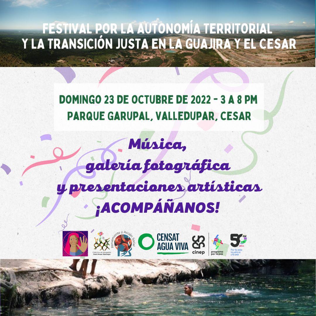 laguajirahabla's tweet photo. 🗓️ Les invitamos este domingo 23 de octubre al 'Festival por la autonomía territorial y la transición justa en La Guajira y el Cesar'. 

Con actos artísticos y culturales motivaremos el diálogo y la creatividad para construir un futuro digno y sin extractivismo ✊🏽🌱

Agéndense! https://t.co/aO926e8G8z
