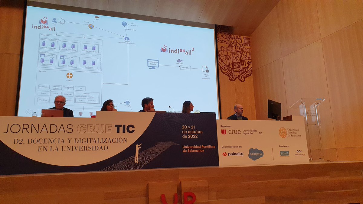indie_eu's tweet photo. Our Lead Engineer @daperber is presenting the #INDIeOpen platform, one of the results of #ErasmusPlus projects #INDIe and #INDIe4All to the @CrueUniversidad section for IT. So thrilled that it will be the authoring tool used to produce #OER on digital competencies #DigiCompEdu! https://t.co/0onJgd3g55