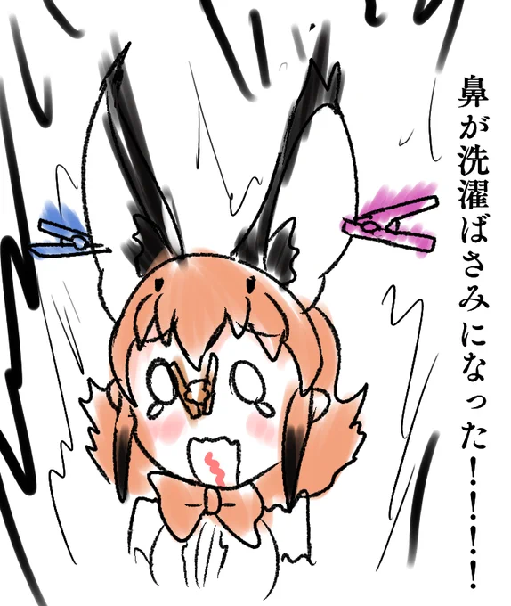 洗濯ばさみほんと痛いね… 
#カラ騒ぎ #カラカル展 