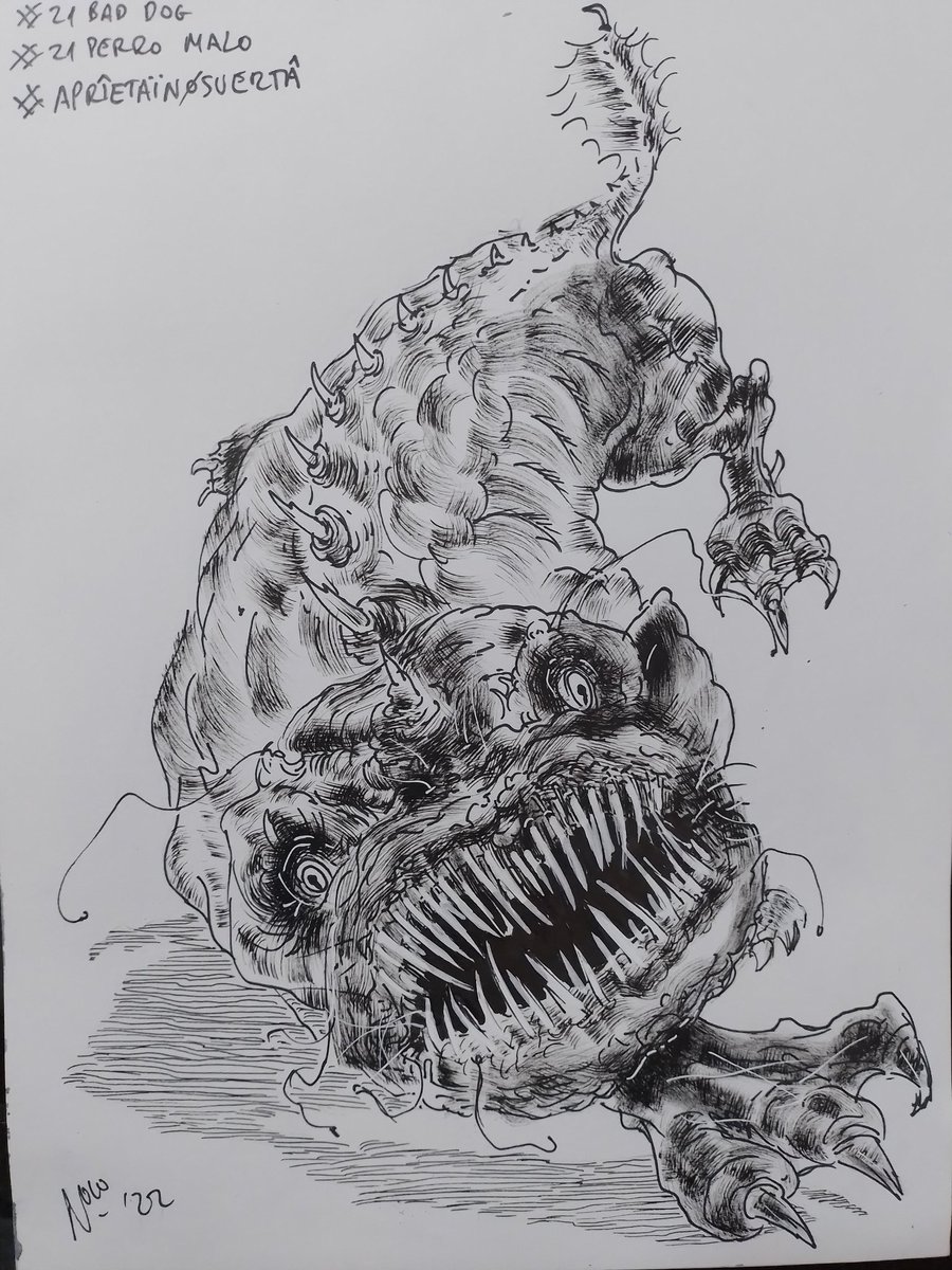 MeloninManson's tweet photo. #PrimigeniosCaleteros #inktober #inktober2022 #21BAD_DOG #21PERRO_MALO #APRÎETAÏNØSUERTÂ https://t.co/oqHUUsyqbM