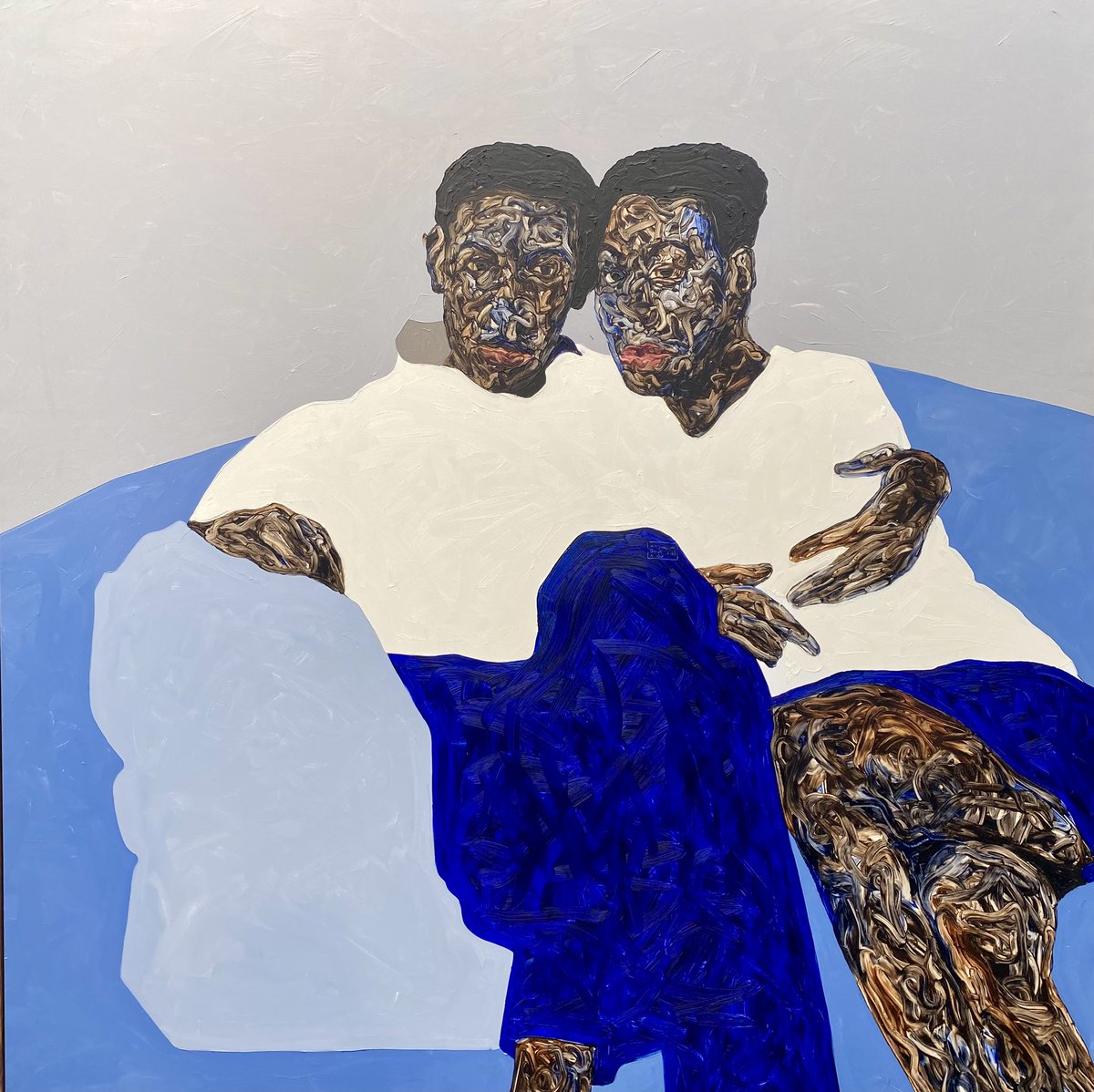 Guiguiii94's tweet photo. En 2022, on voit bleu : Alex Katz chez @ThaddaeusRopac, Zilla Lautenegger chez #PeterKilchmann, Ben Sledsens chez #TimVanLaere et chez Amoako Boafo chez @MARIANEIBRAHIMG. https://t.co/zu9x74V658