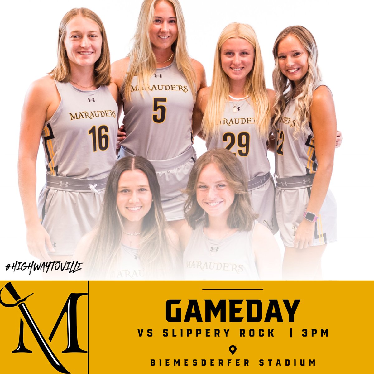 Happy FriYAY and happy Senor Day!! Join us today at home at 3pm for our game against Slippery Rock! We are also celebrating Pride. #HighwayToVille #MUFH