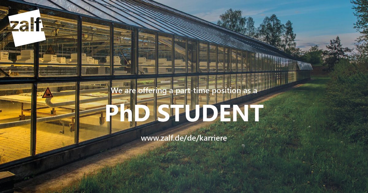 zalf_leibniz's tweet photo. #joboffer
We are offering a PhD student (f/m/d) position (65%, temporarily limited for 36 months) within the project COINS to carry out field and laboratory experiments and to work on the underlying scientific question.
more info:
https://t.co/sDWpJL32d6 https://t.co/MvwyqWC5kh
