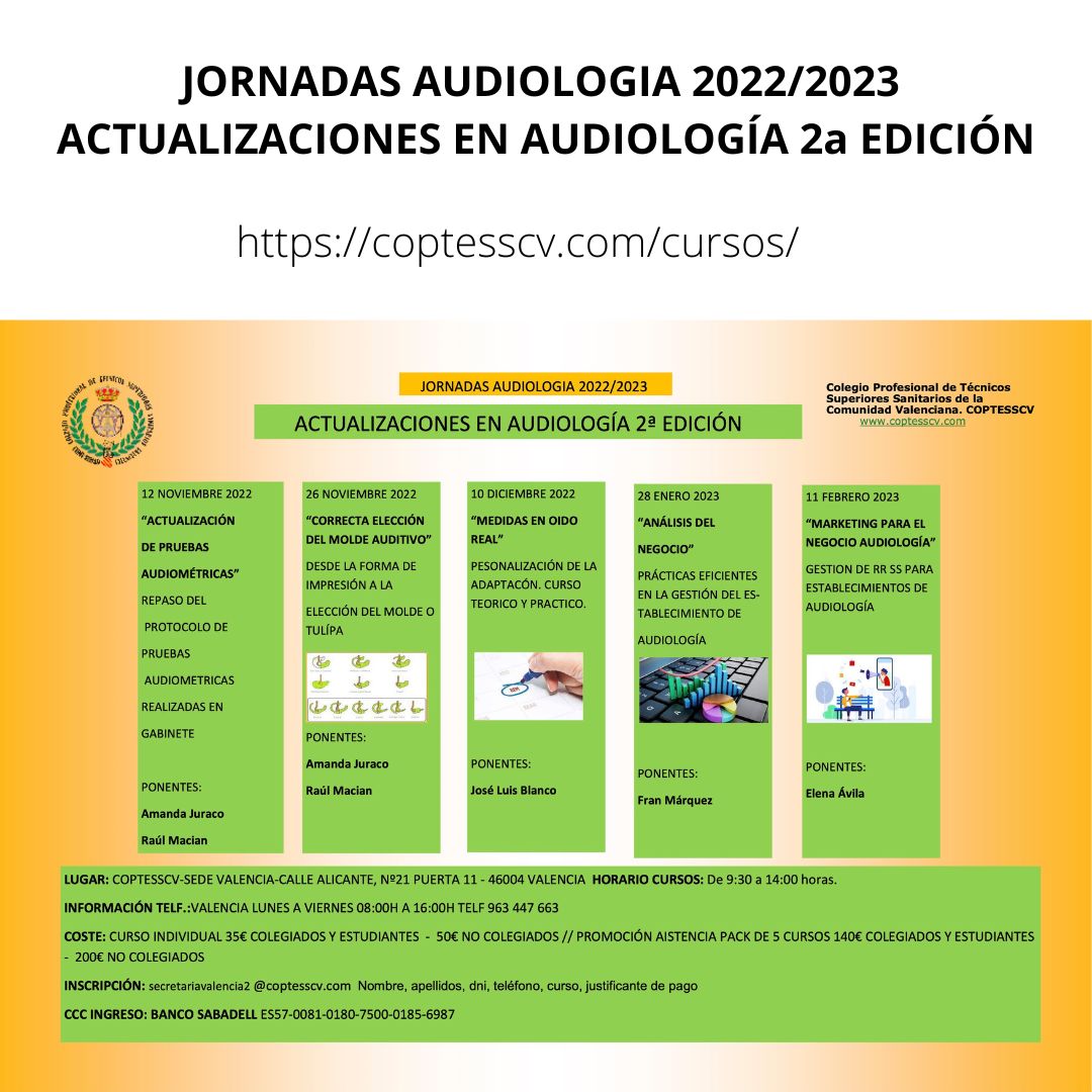 COPTESSCV's tweet photo. Jornadas #Audiología
#COPTESSCV #VALENCIA
https://t.co/2yQjXLkfdi https://t.co/nE0P47MuAO