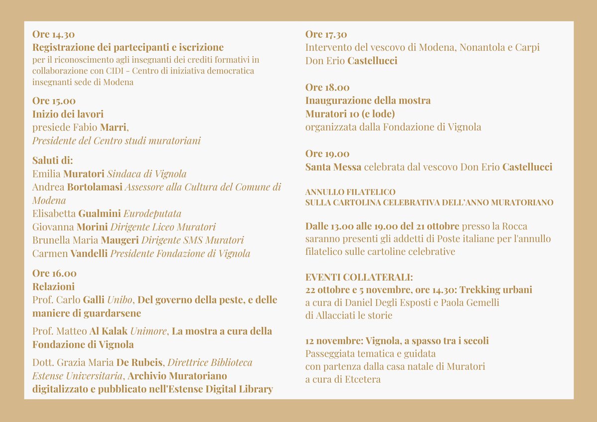 DHMoRe3's tweet photo. E per l’occasione, se Muratori si è fatto in 10, gli organizzatori si sono fatti… in 4!!!😀Oltre alla mostra, anche un convegno, sempre oggi, sempre alla Rocca di Vignola, città d’origine del nostro Muratori!👇 https://t.co/3wtCMPmsgl