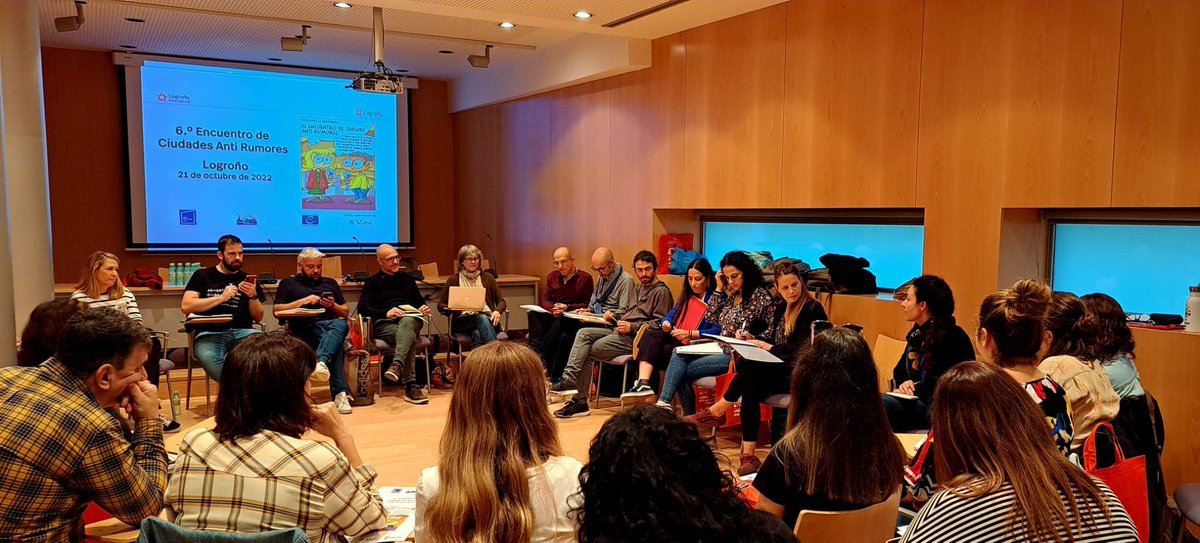 👏¡Después de dos años volvemos a vernos!👏 

VII encuentro anual de estrategias #antirumores en #Logroño, con la participación de 20 #ciudades y territorios compartiendo experiencias, retos y prioridades de futuro.
