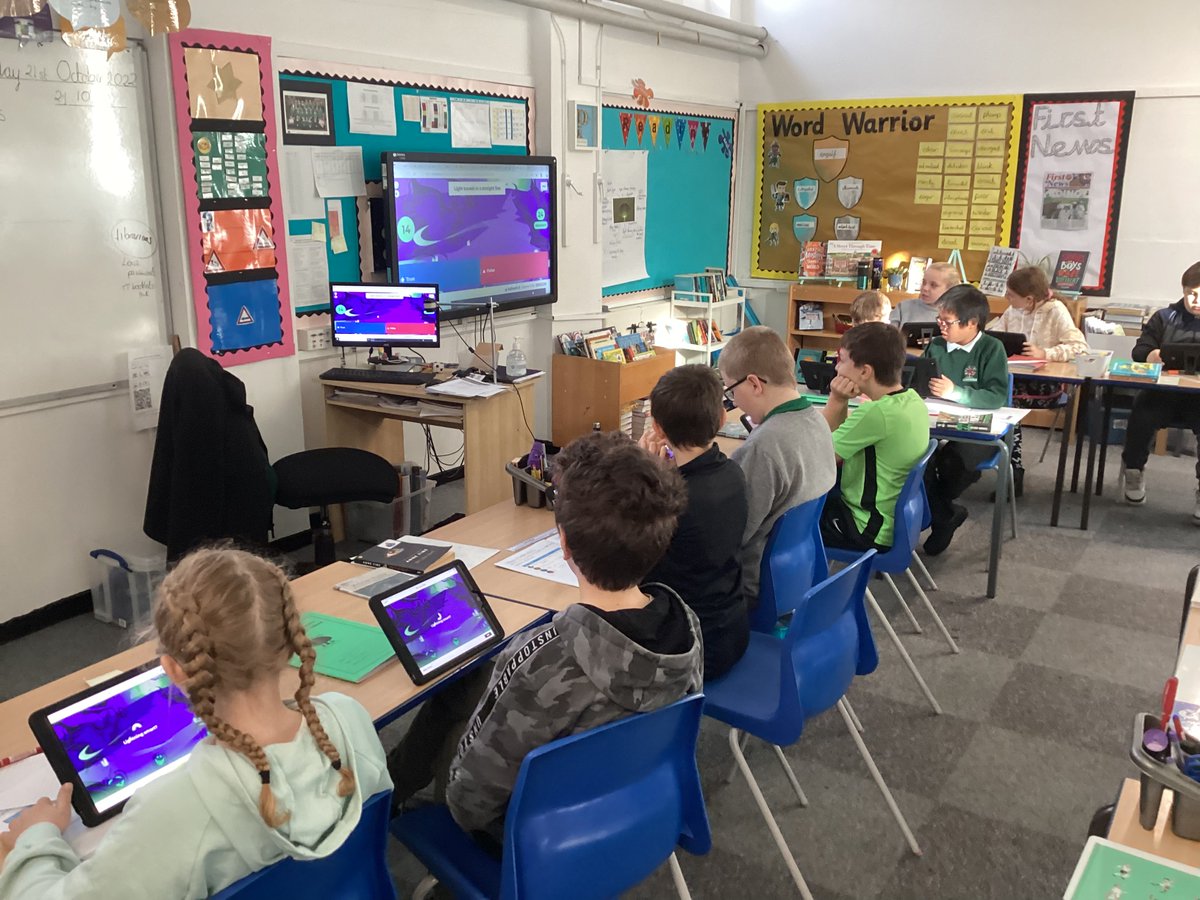 MeadowsideElder's tweet photo. A great morning of science in @MeadowsideElder to round of the half term starting with a Kahoot quiz to recall our knowledge before planning and carrying out our own investigations #Meadowsidescience https://t.co/ba2kYYz5Kr