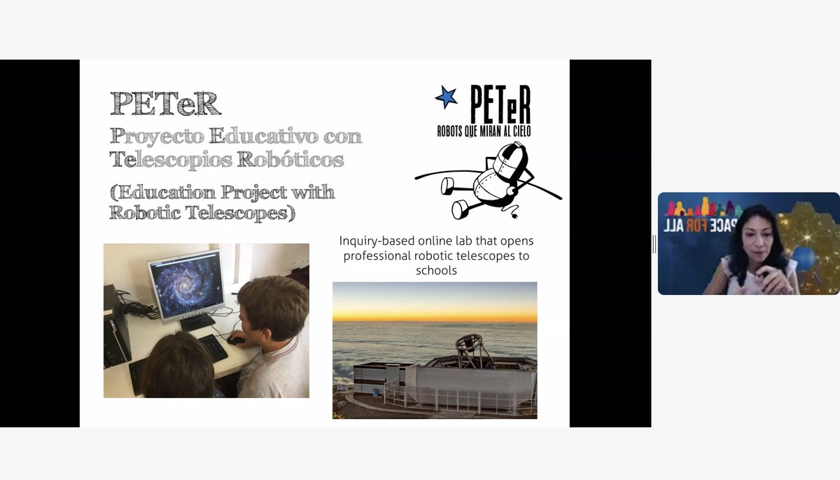 galileoteachers's tweet photo. 📡 DAY 5 #ESA_GTTP2022 - Education
Learning about Robotic Telescopes and the PETeR project (Proyecto Educativo con Telescopios Roboticos), with Nayra Rodríguez Eugenio (@IAC_Astrofisica #PETeR)
@esa_cesar_es @esa_es @esa @intaespana @Isdefe_ #Education https://t.co/vhCsEOsGLI