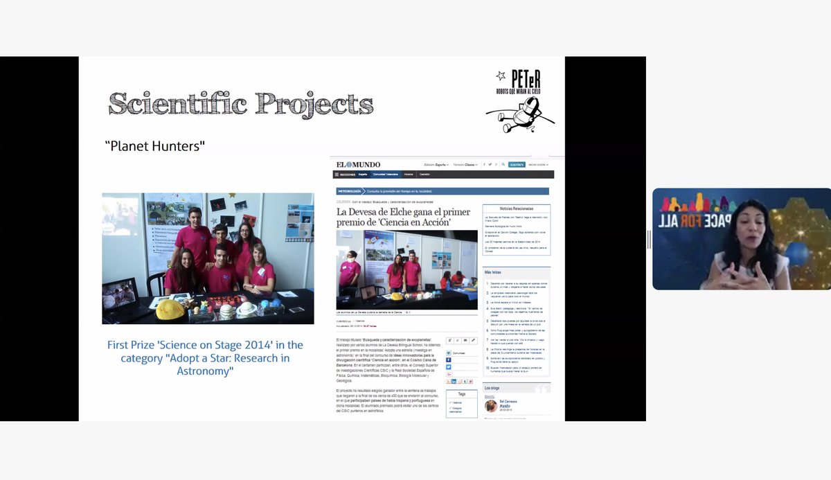 galileoteachers's tweet photo. 📡 DAY 5 #ESA_GTTP2022 - Education
Learning about Robotic Telescopes and the PETeR project (Proyecto Educativo con Telescopios Roboticos), with Nayra Rodríguez Eugenio (@IAC_Astrofisica #PETeR)
@esa_cesar_es @esa_es @esa @intaespana @Isdefe_ #Education https://t.co/vhCsEOsGLI