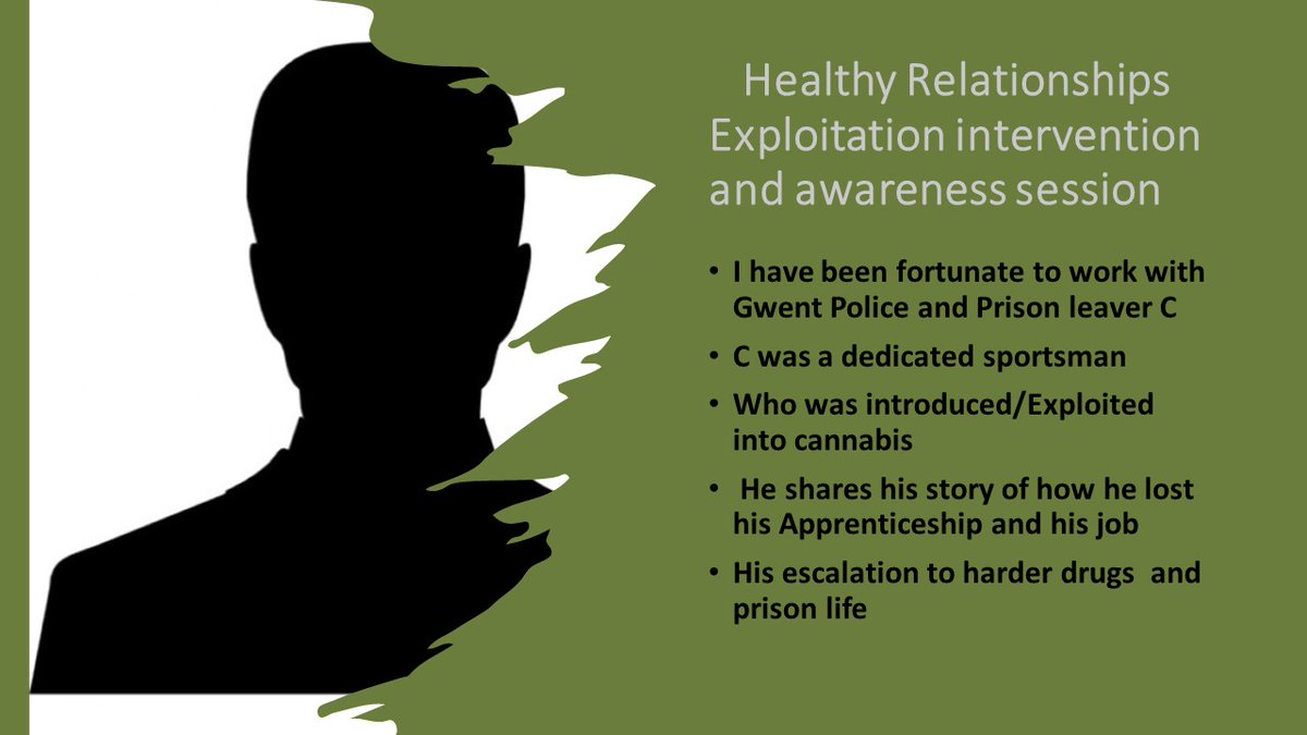 Healthy Relationships Exploitation real life story.
Thankful to Gwent police for the opportunity
Thankful to C for sharing his very personal life story to enable us to deliver early intervention and prevention. #earlyintervention #prevention #healthyrelationships #exploitation