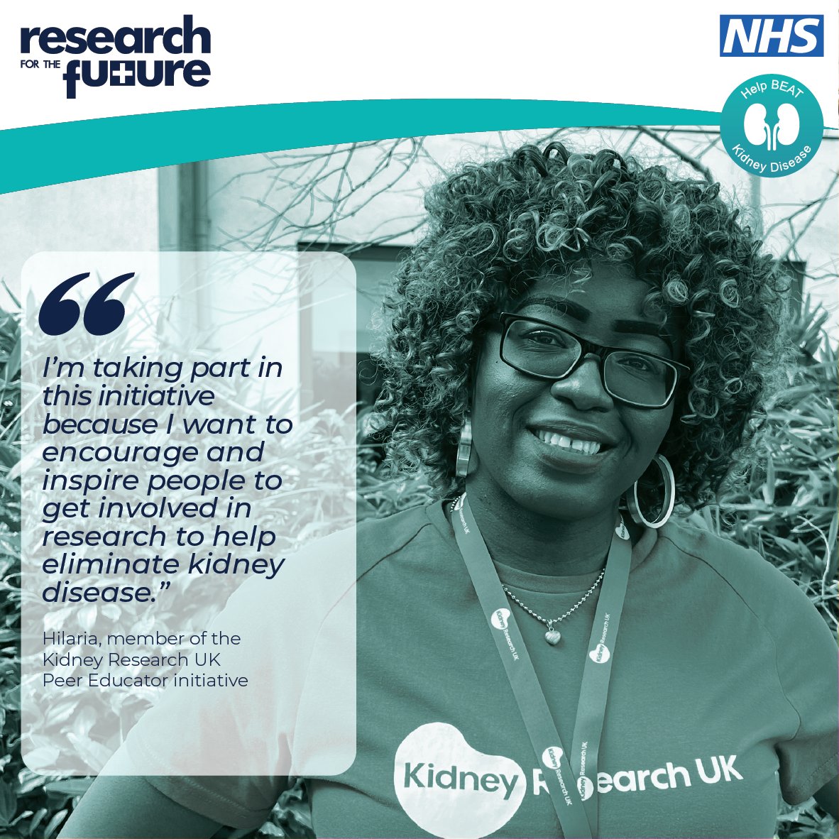 “I’m taking part in this initiative because I want to encourage and inspire people to get involved in research to help eliminate kidney disease.” Hilaria, member of the @Kidney_Research Peer Educator initiative #ResearchForTheFuture