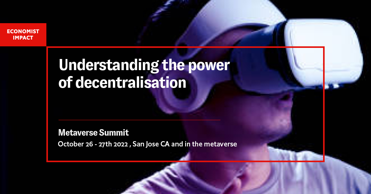The future of institutional crypto adoption: understanding the power of decentralisation in finance and culture. Learn more at the #Metaverse Summit taking place on Wednesday, October 26th and in the metaverse on Thursday, October 27th > econ.st/3RQHyYr
#EconMetaverse