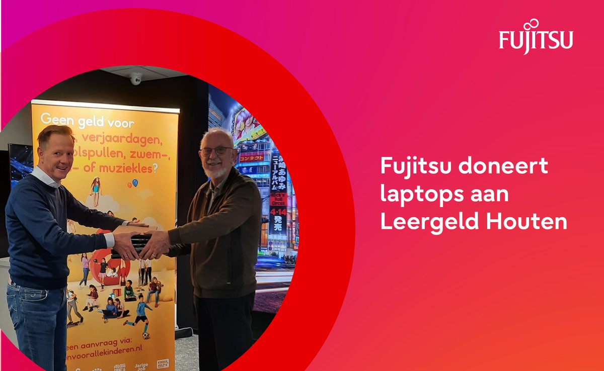 We blijven mooie dingen doen met @Sam&amp; voor alle kinderen! Dit keer mochten we Stichting Leergeld Houten blij maken met een aanal Fujitsu laptops! #ProudToBeFujitsu