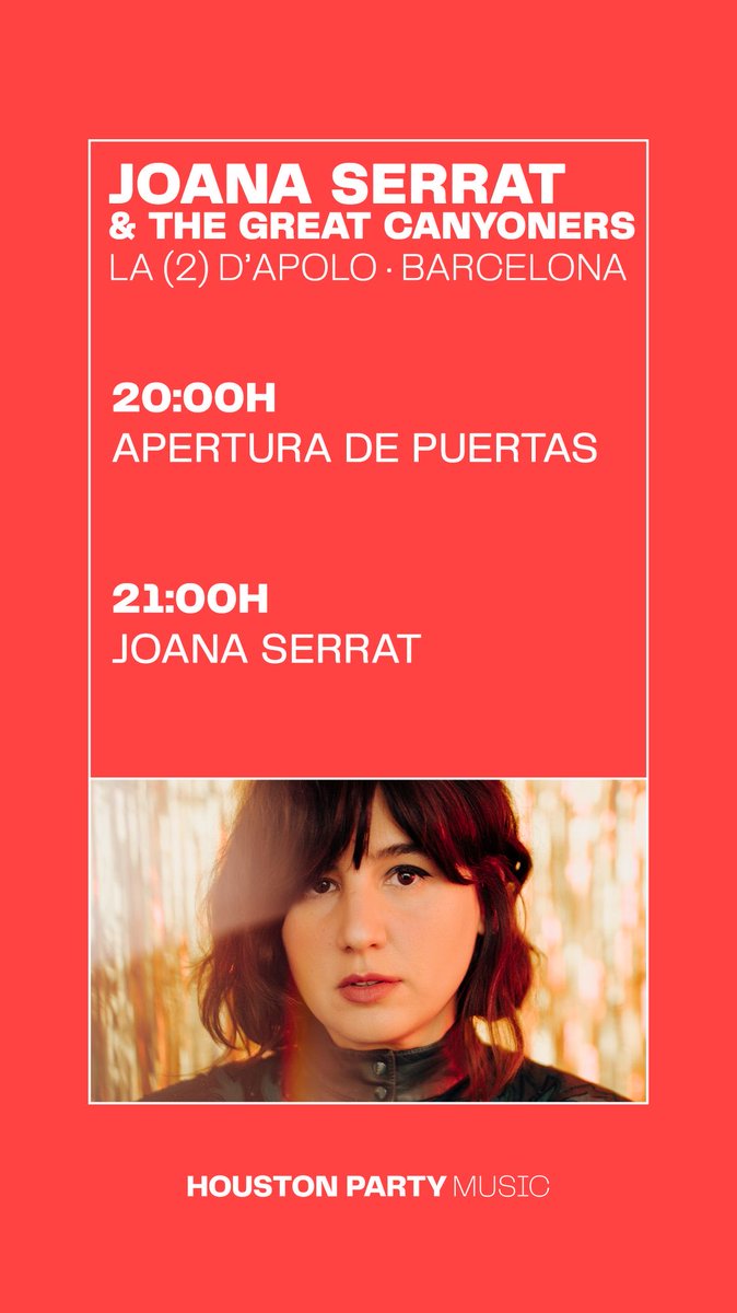 Esta noche @JoanaSerrat hará la presentación oficial del 'Hardcore From The Heart' en Barcelona, en la (2) de la @Sala_Apolo. Aquí os dejamos toda la info del concierto. Entradas en el link, ¡no te lo pierdas! 🎫 bit.ly/3Tu4YUM