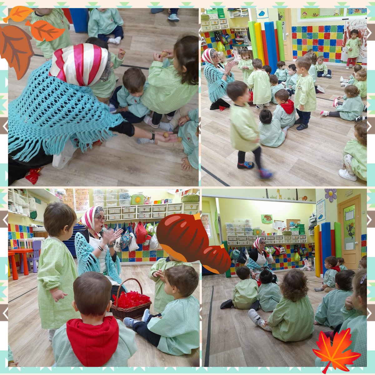 LACASITADELAAB2's tweet photo. 🌰🌰La castañera llegó con sus divertidos cuentos, se encontró  con el gigante de las castañas y muchas castañitas nos regaló 🌰🌰

#otoño #castañas #elgigantedelascastañas #castañera #LaCasitaDeLaAbuela https://t.co/mbxQAttcsP