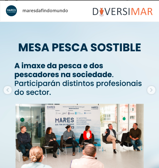 IEOVigo's tweet photo. Entre as actividades paralelas á #MDFDM, a nosa compañeira @EvaUve de @diversimar participa na "Mesa Pesca Sostible", moderada por @JavierGGaldo e na que tamén participarán @basilio_otero de @FNCP_Pescadores, Carmen Alonso (patrona e pescadora) e @milucholouro https://t.co/48a6ywvVMY