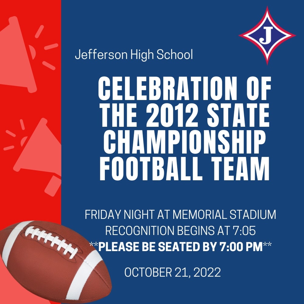 JHS is looking forward to tonight's game and the recognition of the 2012 State Championship Football team.  Please be seated by 7:00 for the celebration. 
The link for tonight's game is below:
team1sports.com/highschool/ga/…