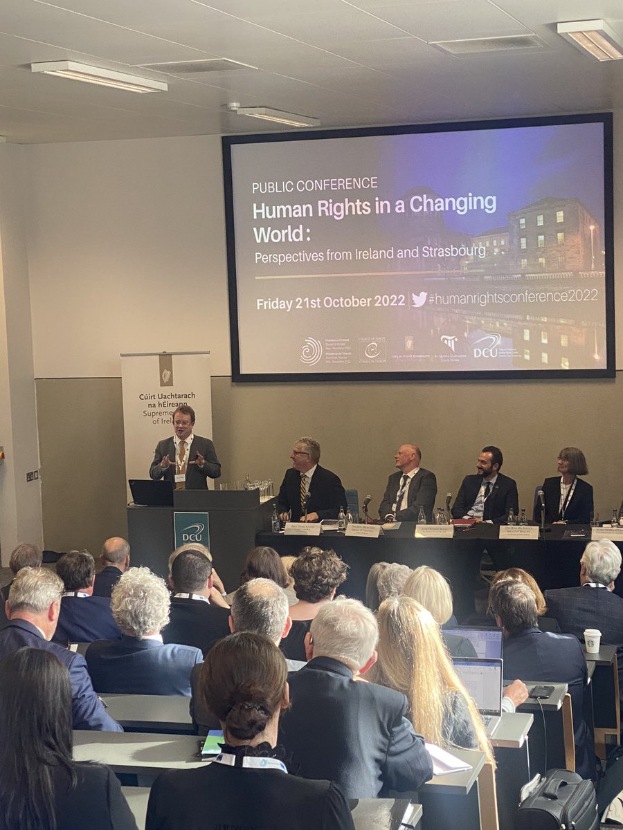 DaveDoyle16's tweet photo. @MeetinDCU @DCU @DaireKeogh were delighted to host  Judge Síofra O'Leary Vice President, Judge Robert Spano President of the European Court of Human Rights, &amp; Chief Justice Donal O'Donnell for the European Court of Human Rights conference this morning at Our St Patrick’s campus https://t.co/EDRIGqTXQF
