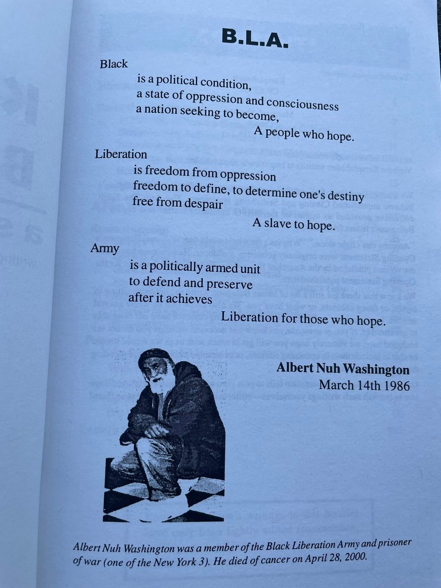 #BlackLiberationArmy #FreedomUnityStruggle #BLA #AlbertNuhWashingtonToldUs Read Up on the #BLA: search.freedomarchives.org/search.php?vie…, gale.com/binaries/conte… & quod.lib.umich.edu/s/sclead/umich…