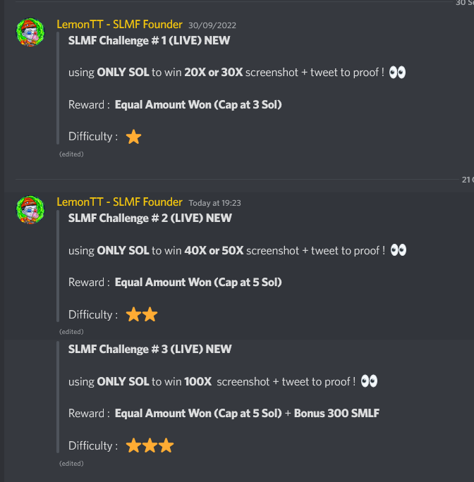 SLMFNFT's tweet photo. SLMF V2 NEW SPIN CHALLENGE
up to 5 SOL PRIZES for Grabs !

🎡Up to 100x Multiplier 
🎡100% Return to Player
🎡0% House Edge

https://t.co/jQu4L4W6eF https://t.co/7SN1biYszA