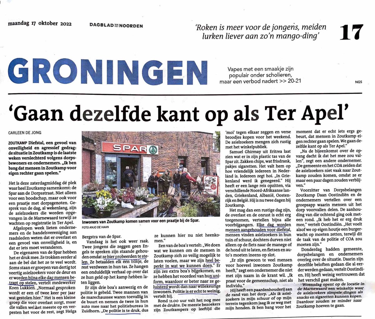 WillemHazenberg's tweet photo. Waarom lukt het coa en overheden nergens om problemen rond asielzoekers in goede banen. Van 1 diefstal in 6 maanden naar nu dagelijks, politie heeft geen tijd. #zuidkamp het nieuwe Ter Apel. Zolang dit niet opgelost wordt zullen er niet veel gemeentes zijn die zich aanmelden. https://t.co/9aASkUnsM3