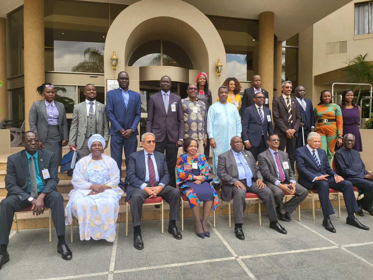 SarjohBah3's tweet photo. Delivered statement at inaugural meeting of the revitalized Pan-African Network of the Wise #PANWISE in Windhoek, Namibia. The Network deliberated on peace, security, governance in Africa &amp; global developments. The Network further reflected on broader efforts at Silencing Guns. https://t.co/hBiAgKAMdK