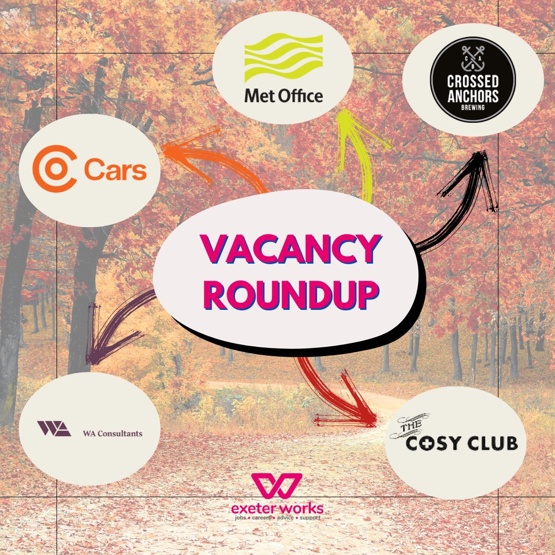 Exeter_Works's tweet photo. Meet us for this week's #VacancyRoundup ๐
We're featuring roles currently available from across the Greater Exeter area - go to FB / IG for more ๐ฒ
Hiring? Send a DM to be included in next week's Vacancy Roundup ๐
#ExeterWorks #ExeterWorksTogether #ExeterJobs https://t.co/1uFwOYcJjV